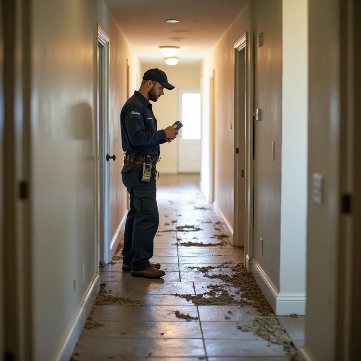 Water stain on a condo ceiling from an upstairs unit leak in a Rocklin community