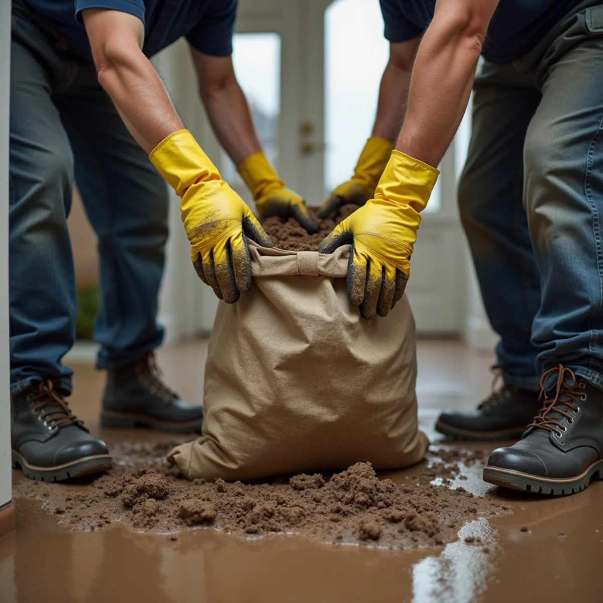 Flood Cleanup crew at work in a Rocklin, CA home