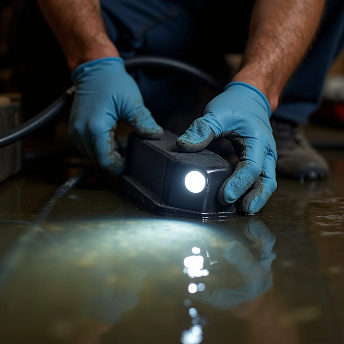 Flooded Basement & Crawl Space Cleanup crew at work in a Rocklin, CA home