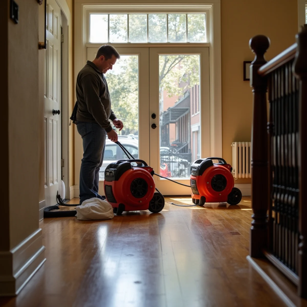 Water damage restoration in a Woodland home