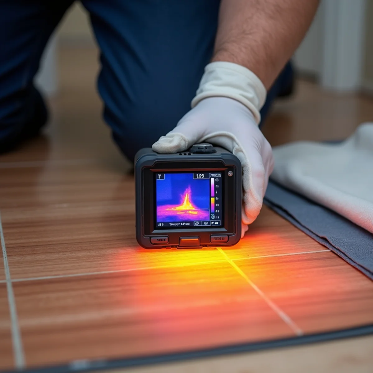 Slab Leak Water Damage Restoration crew at work in a Rocklin, CA home
