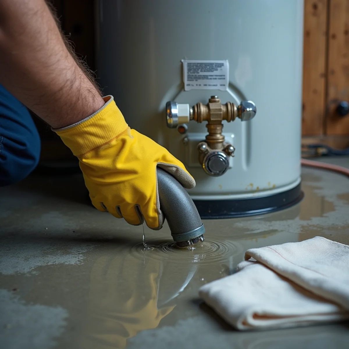 Water Heater Leak Cleanup crew at work in a Rocklin, CA home